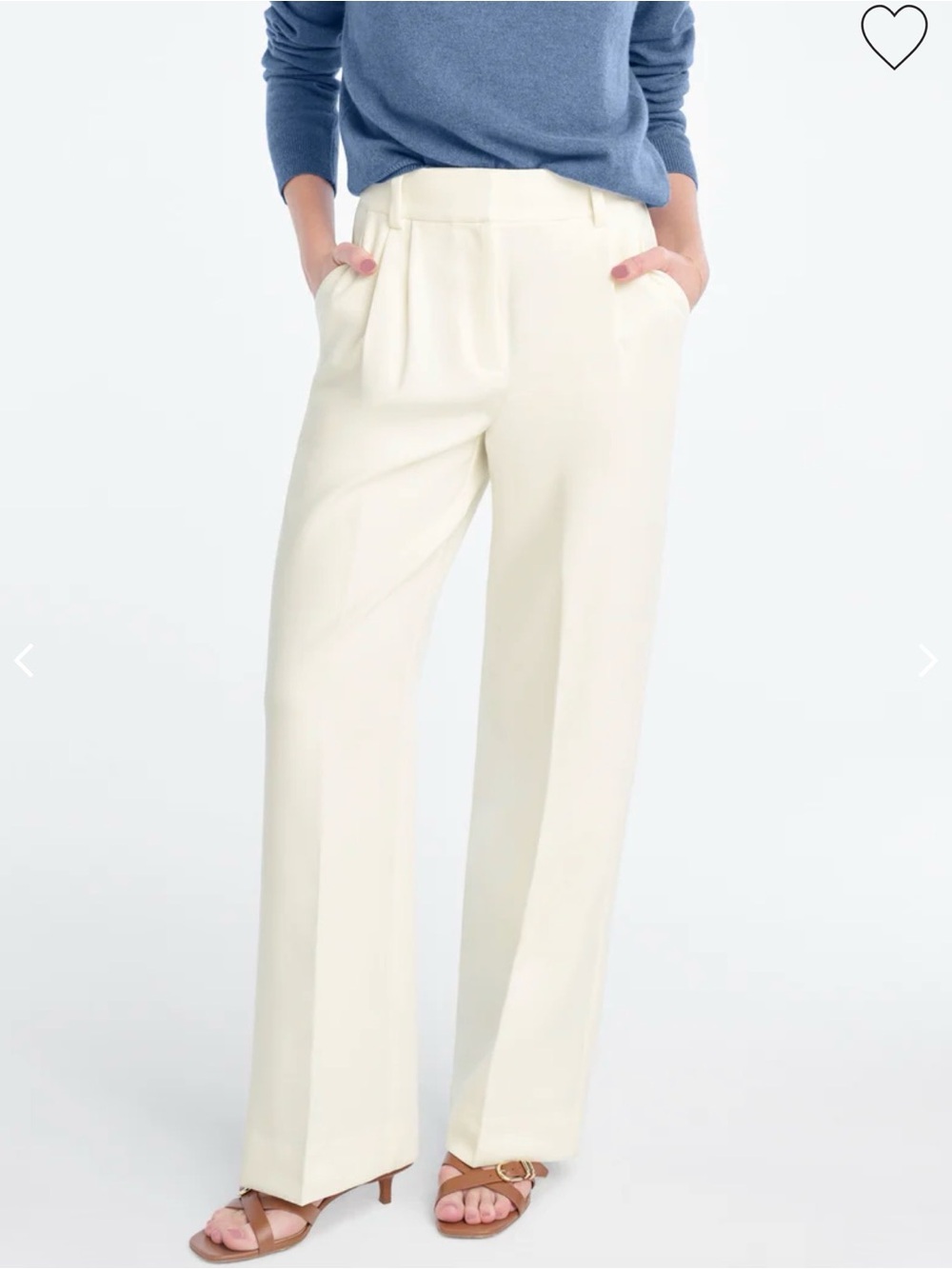 NWT Favorite Daughter THE PETITE FAVORITE PANT High-Rise Wide-Leg Ivory Trousers